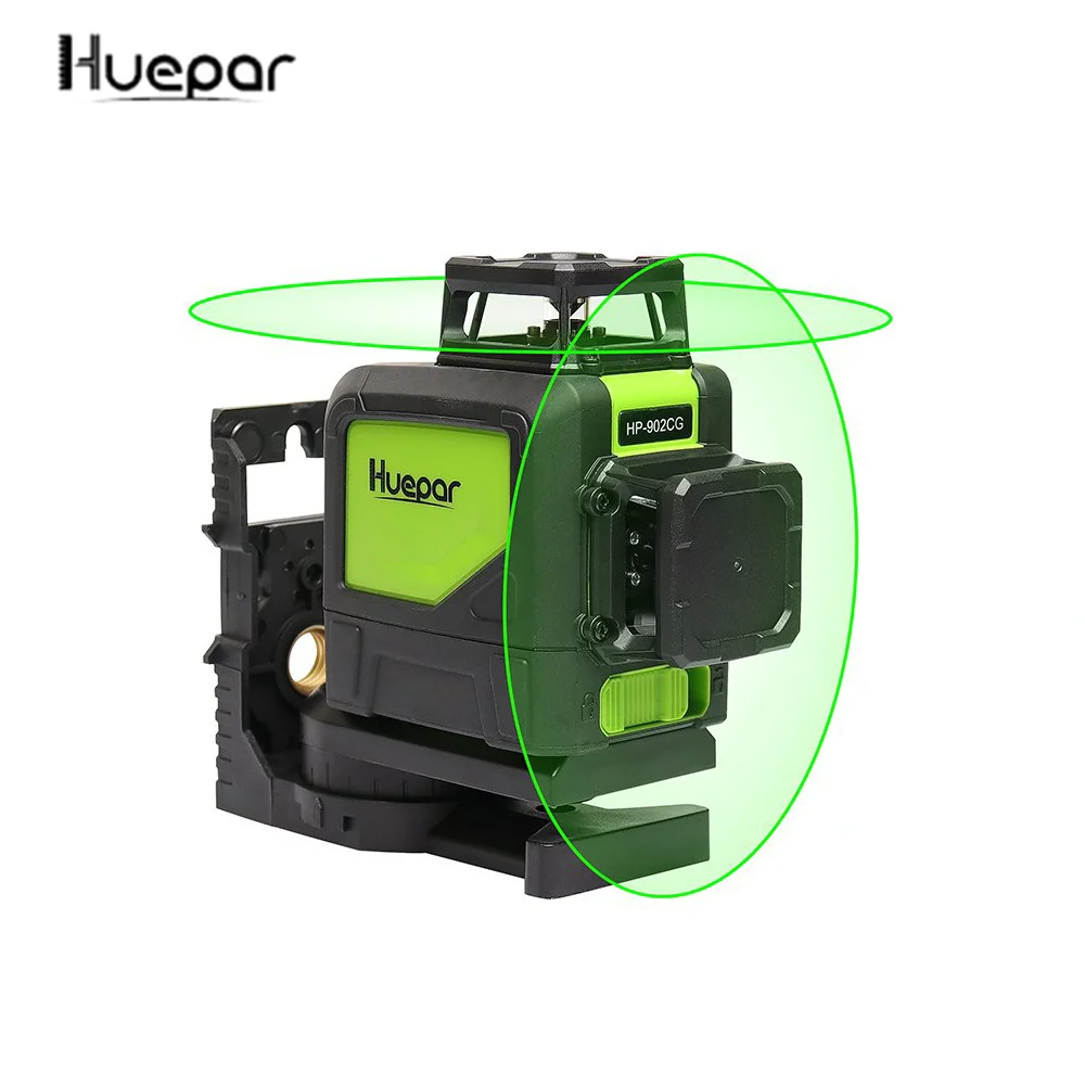 Huepar 3D 8 Линейный лазерный уровень 360 наливный 3D лазерный уровень 902CG зеленый луч Мощный лазерный луч - Цвет: Green Line