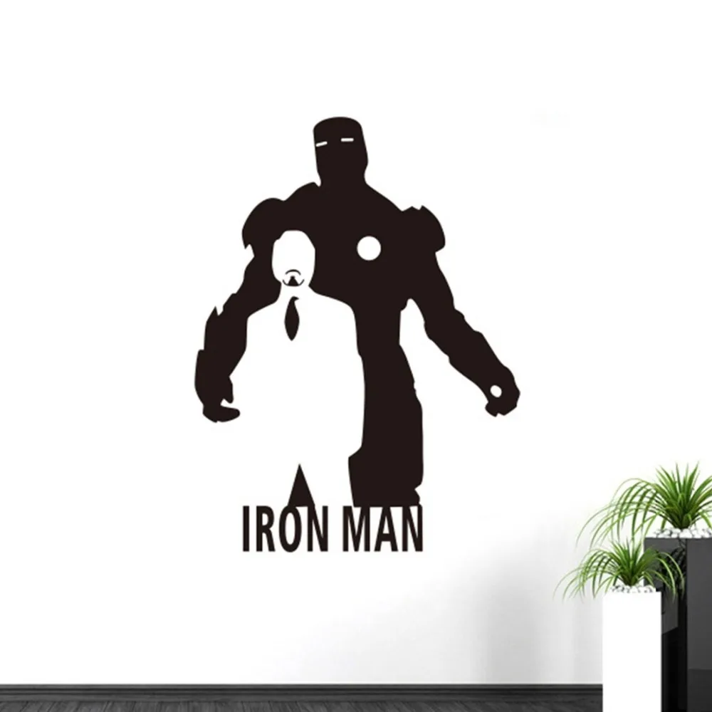 

Free Shipping Creative New DIY wall art home decoration Iron Man Avengers Boy bedroom wall stickers #T018