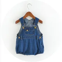 Bébé Fille Denim Marque Barboteuse Nouveau-Né Jeans Combishort D’été Enfants Ensemble Pantalon Court Garçon Enfants En Bas Âge Oneside Salopette Vêtements