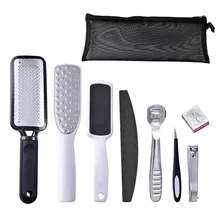 4YANG Manicure Pedicure Nail Clippers Dead Skin Planing Feet Set Callus Remover Hard Scrubber Black Foot Scrub Manicure Tools