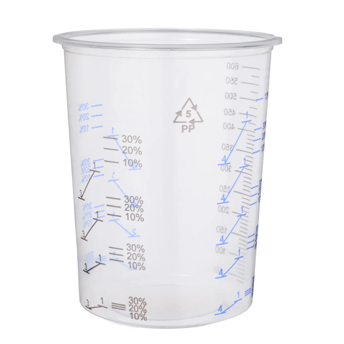 Portable 1Pcs 600ML Plastic Paint Mixing Cups Mixing Pots Paint Mixing Calibrated Cup with Scale Practical Tool Parts