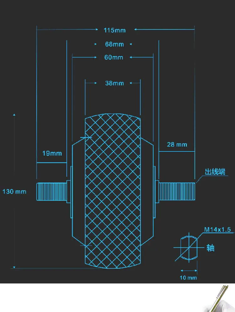 DC24V-48V 5 дюйм, миниатюрный колеса типа робот колеса сервопривод встроенный 1024-line фотоэлектрический энкодер CAN/привод контроллера опционально