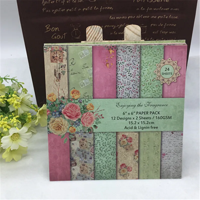 24 листа бумажные подкладки для скрапбукинга оригами художественный фон