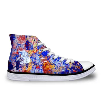

Customized Men Canvas Shoes Painting Platform Canvas Shoes Colorful High Ankle Shoes Leisure Lovers Shoes Chaussure