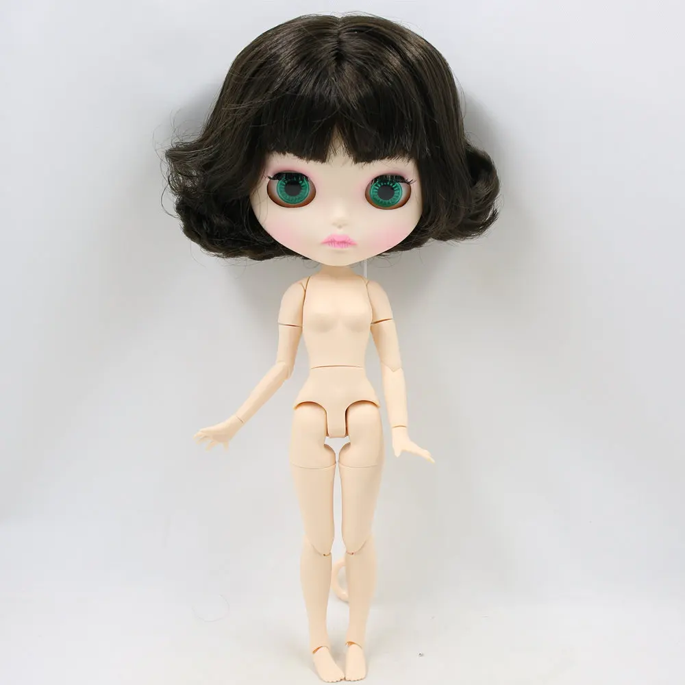 ICY Nude Blyth кукла для серии No. BL950 черные волосы резные губы матовое лицо шарнир тело 1/6bjd