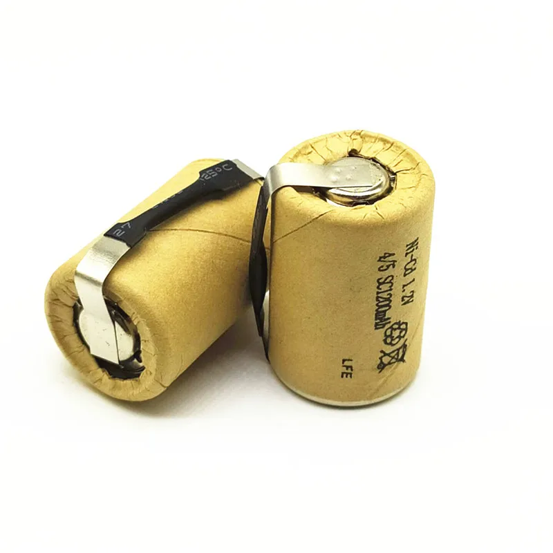 1 или 2 шт 4/5SC 1,2 V аккумуляторная батарея 1200mAh 4/5 SC Sub C Ni-CD ячейка со сварочными вкладками для электрической дрели шуруповерта