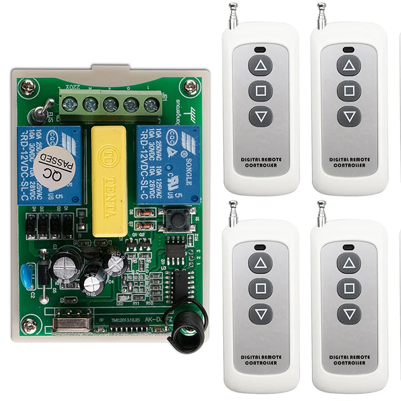 Ac220V 433Mhz Rf Telecomando Senza Fili Interruttore Ricevitore Trasmettitore Motore Tubolare Porta Del Garage Schermo Di Proiezione Persiane/Persiane