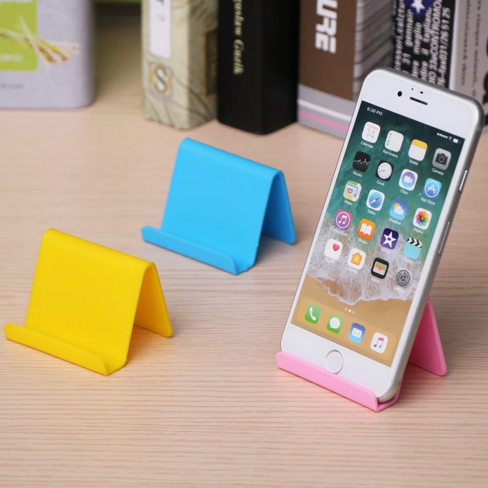 Cute Phone Holder For IPhone Samsung Mini Portable Fixed Holder Home Supplies Candy Color Mobile