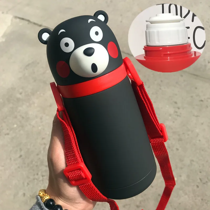 OUSSIRRO Kumamo стекло/нержавеющая сталь термосы мультфильм черный медведь Bottel чашка кофе кружка путешествия бутылка для напитков