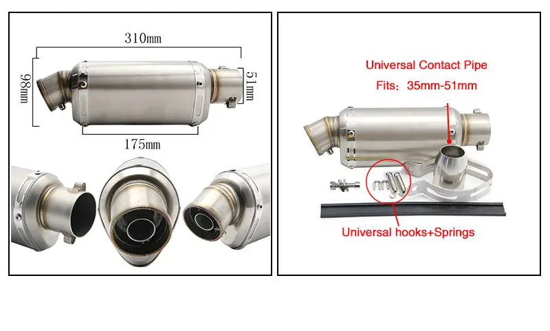 Alconstar-51 мм Akrapovic мотоцикл выхлопной трубы с глушителем Yoshimura грязи выхлопная труба для мотоцикла Escape Moto GY6 ниндзя GSXR XMAX