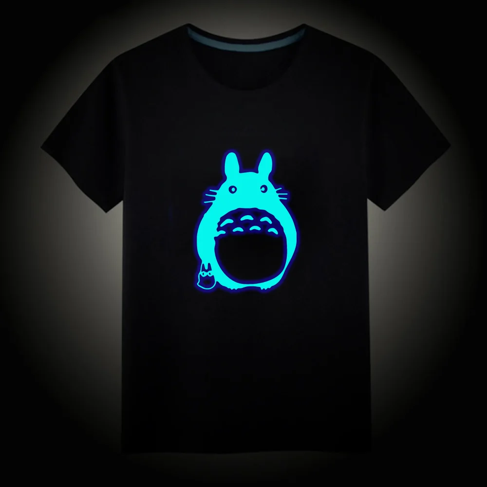 Светящаяся Мужская футболка Totoro с изображением призрака без лица повседневные