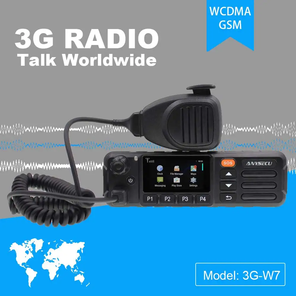 Anysecu 3G W7 POC Network Radio Android 6.0 SOS GPS Function Support