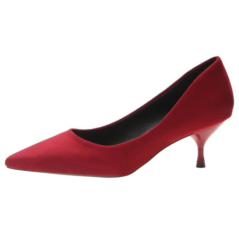 

Woman Shoes 2019 Jibaida Sharp Down Noodles Single Shoe Occupation Work High-heeled Shoes Fine With