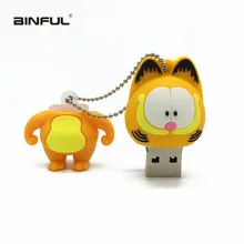 USB флэш-накопитель 128 Гб мультфильм Мини Гарфилд usb 2,0 4 ГБ 8 ГБ флеш-накопитель 16 ГБ 32 ГБ 64 ГБ Портативный usb-накопитель флеш-накопитель