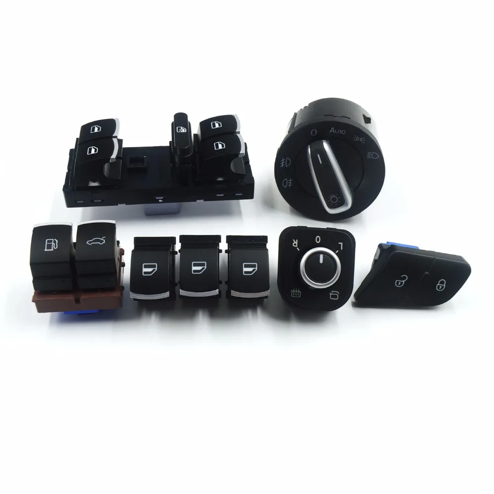 

Lock / unlock tailgate & fuel flap Window headlight mirror switch for VW Passat b6 3c 2006-2011 35D959903 3C0962125B 5ND941431B