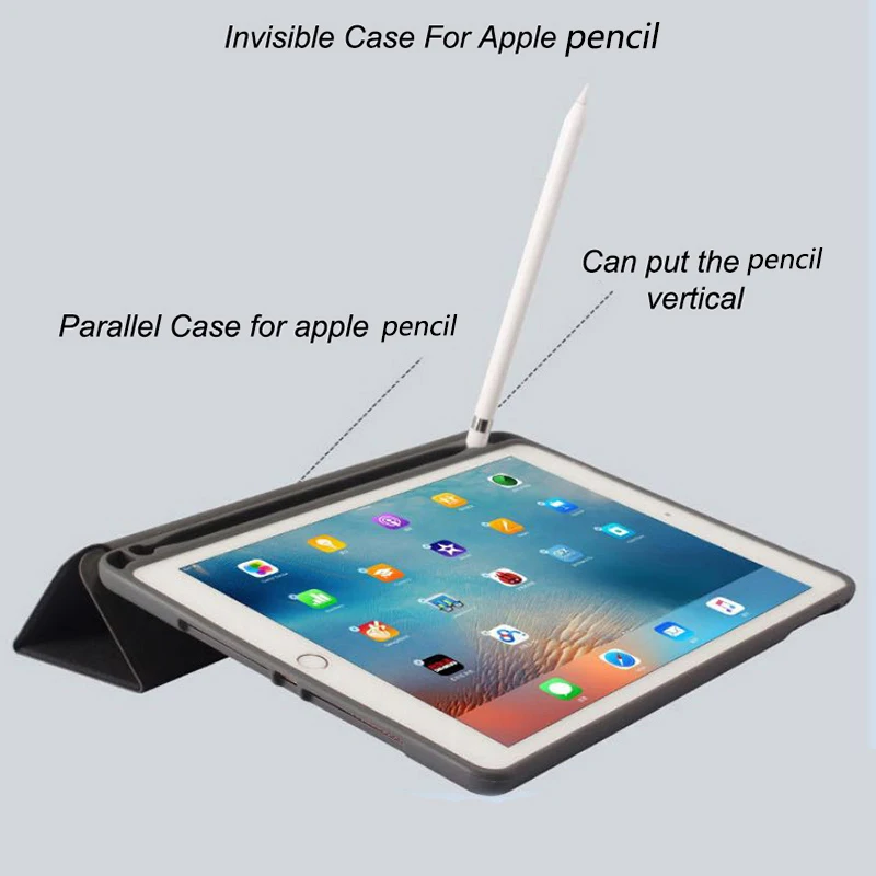 чехол Для iPad 2018 2017 9.7 корпус держатель карандаша новые Мягкие силиконовые сзади