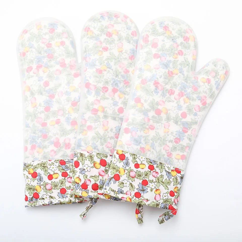 FINDKING 1 pcs Silicone Oven Mitt, Ideal Protection with Extra Long Thick Quilted Cotton Liner, Silicone BBQ Glove