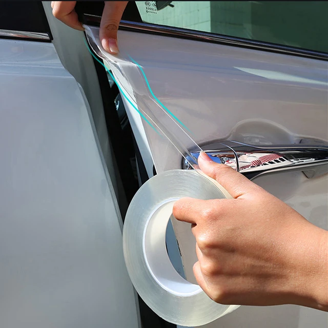 Bande autocollante de protection de bord de porte de voiture, film PVC  transparent, anti-collision, protection