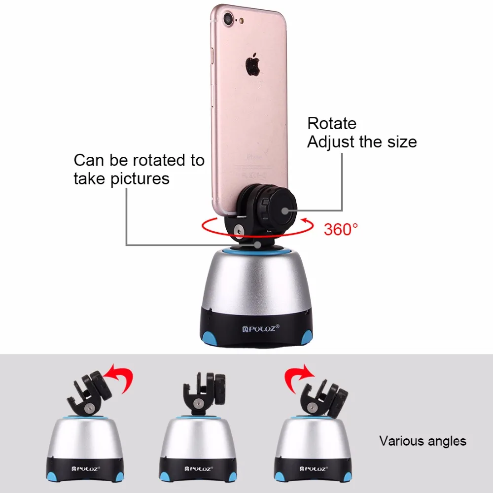 Graus de Rotação Cabeça com Controle Estabilizador para Iphone Puluz Panning Rotação Panorâmica Tripé Remoto Câmeras Gopro Dslr 360 - Image 4