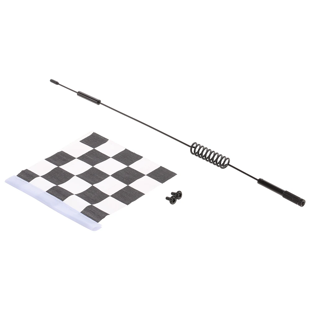 Metal Decorative Antenna with White Black Flag for RC Car 110 Traxxas