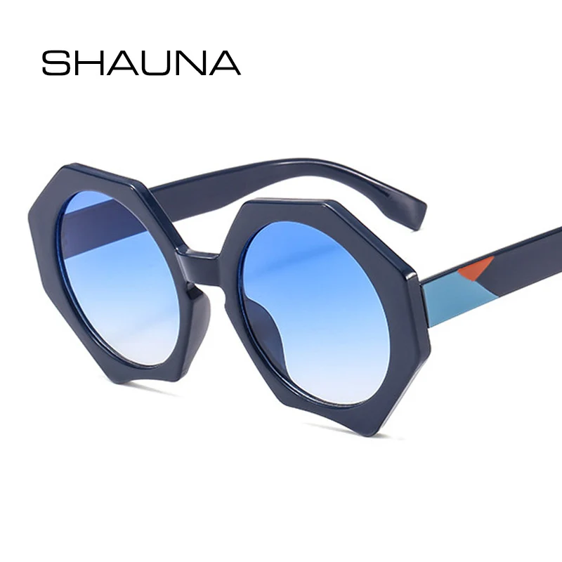 

SHAUNA Mixed Colors Arm Retro Polygon Sunglasses Women Brand Designer Fashion Men Round Sun Glasses UV400