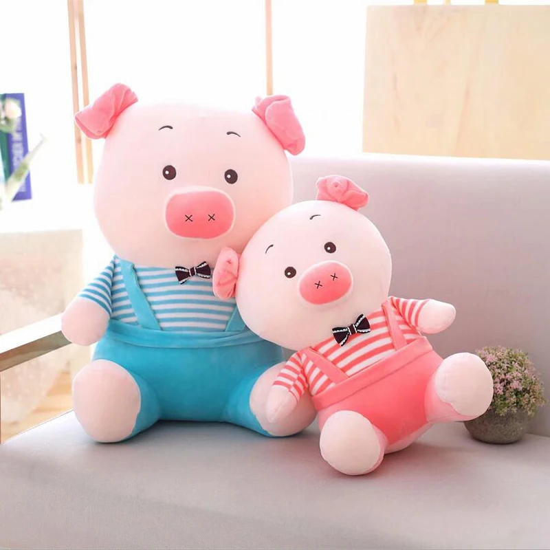 

Cartoon Lovely Wearing Clothe Pig Plush Toy Stuffed Animal Soft Plush Doll Children Birthday Christmas Gift
