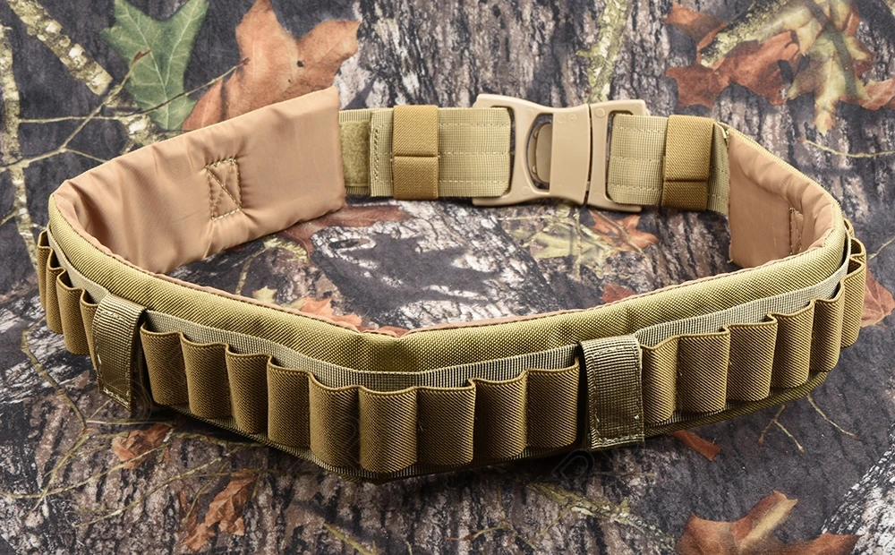 

hunting shooting tactical 12 20 gauge Shotgun cartridge belt bullet Pouches bag TAN R3302