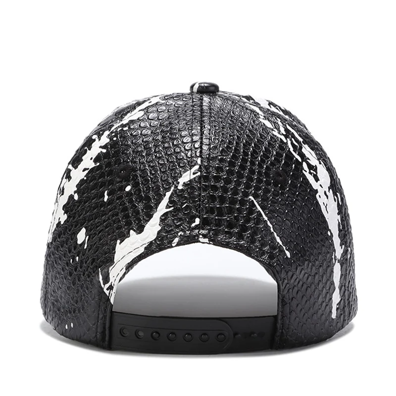 Baseball Cap Men Snapback Dad Hat Hip Hop Faux Leather Adjustable Curved Bill Sports Outdoor Accessory (4)