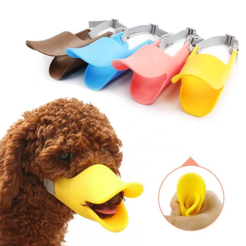 

1pc Silicone Design Small Dog Bark Bite Stop Cute Duck Mouth Mask Muzzle Pet Anti-bite Muzzle Dog Supplies Size S/M/L