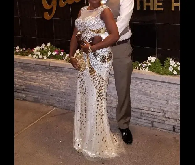 Prom Dresses Erosebridal 2019 Sparkly Beading Mermaid Evening Party Gowns Sheer Neck Gala Dress Illusion Back Custom Made ZCC05