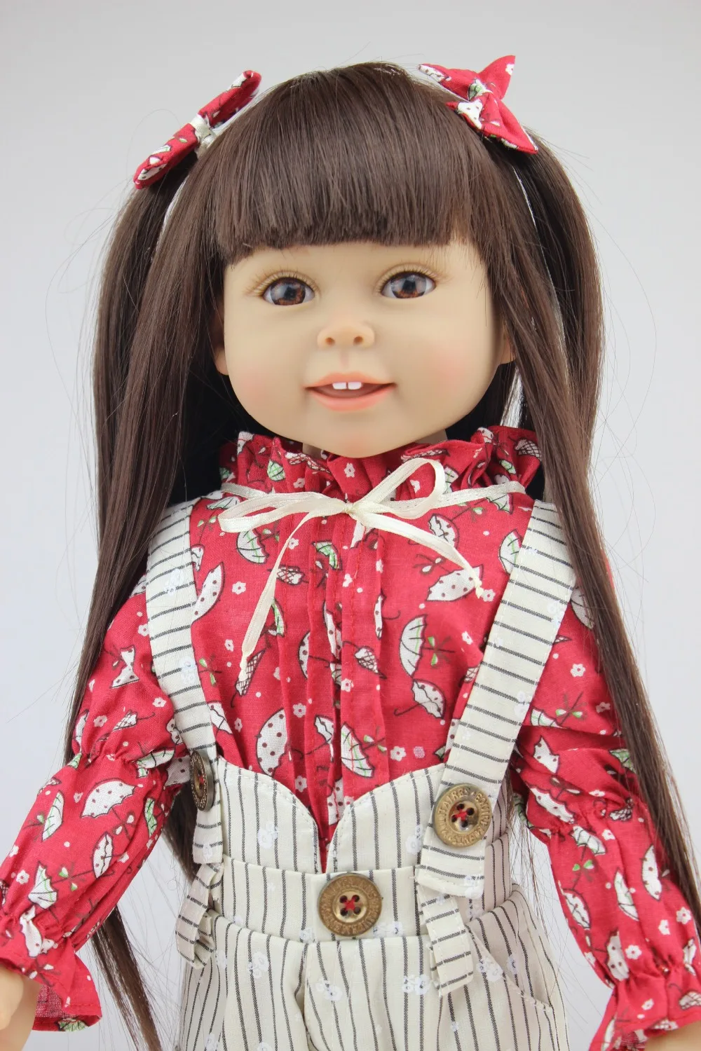 

18" Silicone Baby Girl Dolls Handmade Soft Vinyl Reborn Doll Lifelike Babies Princess Doll Toys for Children Kids Playmate Gifts