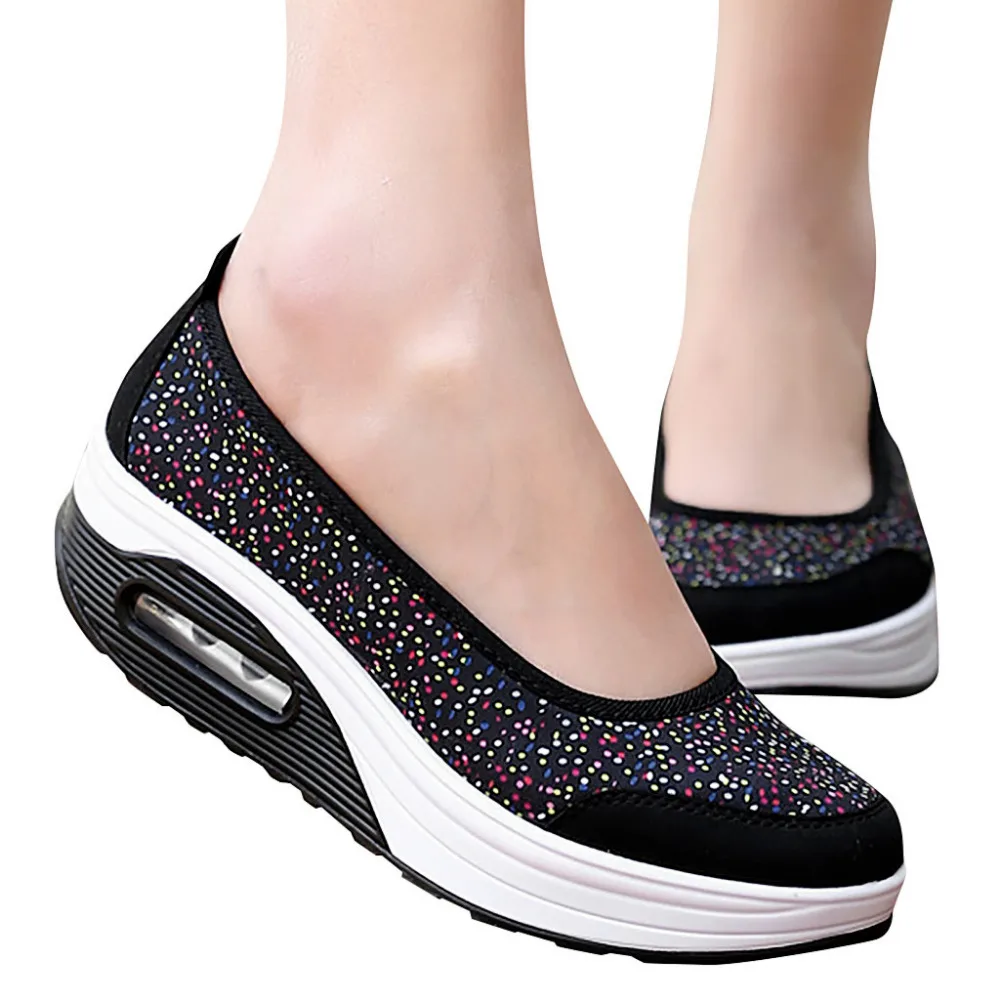 2019 Women's beach shoes thick bottom round head light wedge with shallow mouth increased shoes comfortable ladies shoes 40J25 (4)