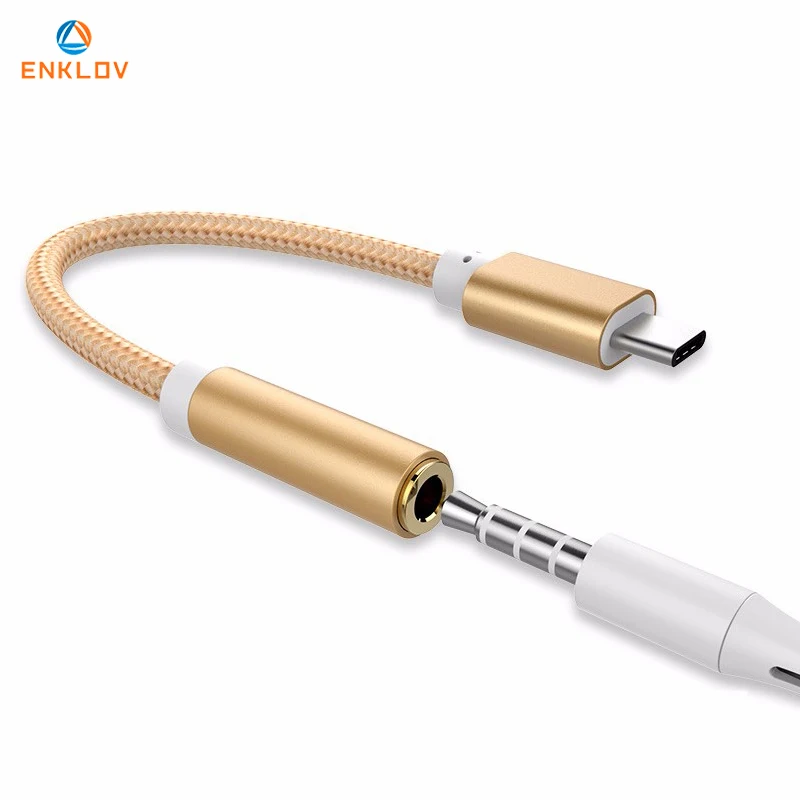 

ENKLOV Converter AUX Type-C To 3.5 mm Jack Headphone Adapter For Huawei Mate P20 Pro Xiaomi Mi 6 8 Mix One plus Audio Cade