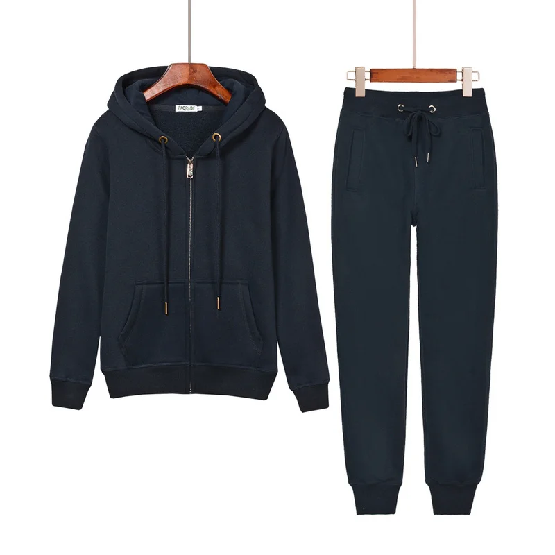 

2019 Women's brand velvet fabric sportswear velvet zipper suit women's velvet suit hoodie and trousers size S-XXL T00