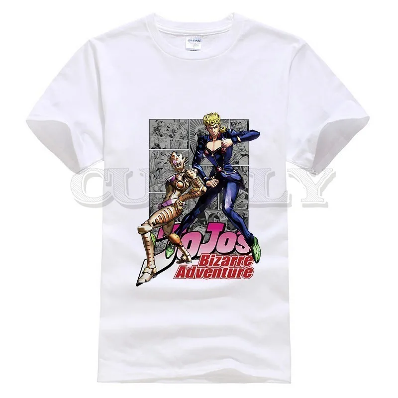 

2019 New T-shirt Round Neck Jojo Bizarre Adventure Thsirt Large Size Japan Anime Cartoon Summer Dress Men Tee Funny T Shirt