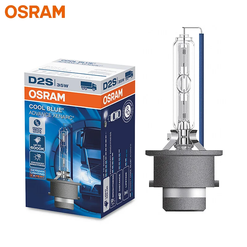 OSRAM Xenon HID D2S 66240CBA холодный синий Advance 6000K мега белый автомобильный головной светильник лампа авто Hi/lo луч лампы более яркий(один
