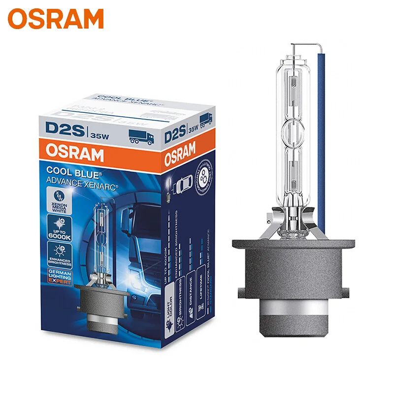 

OSRAM Xenon HID D2S 66240CBA Cool Blue Advance 6000K Mega White Car Head Light Lamp Auto Hi/lo Beam Bulb More Bright (Single)