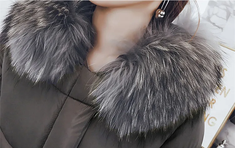 Women Winter Parkas White Coat Jackets Long Padded Jackets Hooded Big Fur Collar Parka 2018 Adjustable Waist Long Winter Coat Women AS051 (45)