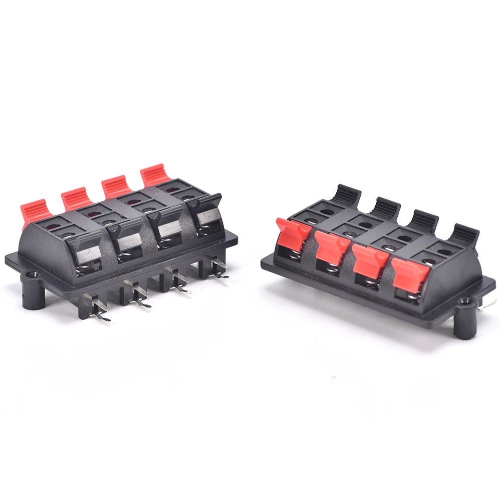 

2Pcs Double Rows 8 Terminal 8 Position Spring Loaded Push Speaker Socket Connector Board