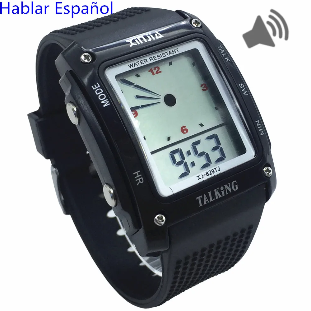 Rectangle Dial,spanish Talking Watch For The Blind And Elderly