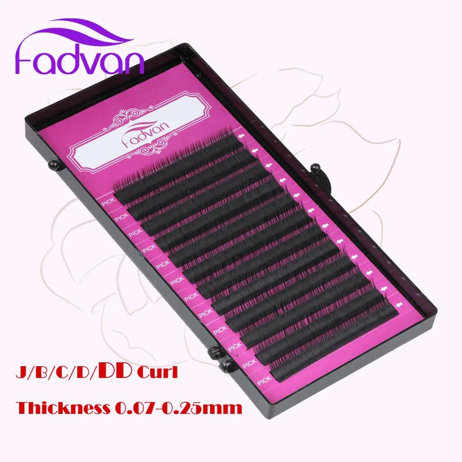 

Eyelashes for Building 8-14mm Silk Soft False Eyelash Extension Fadvan Synthetic Individual Lashed Makeup Tools J/B/C/D/DD Curl