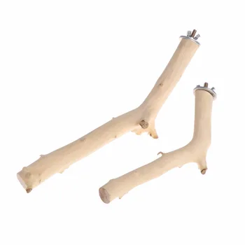 

Bird Parrot Perch Stand Holder Natural Wood Toys Grinding Claw Toy Pet Cage Platform Bird Supplies C42