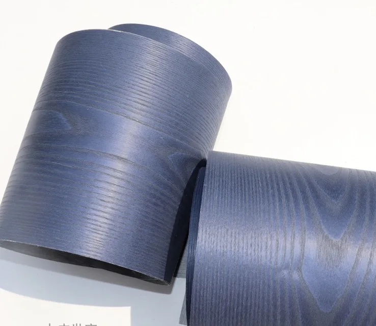 1Piece  Length:2.5Meters Width:20mm Thickness:0.25mm Dyeing Peacock Blue Wood Veneer