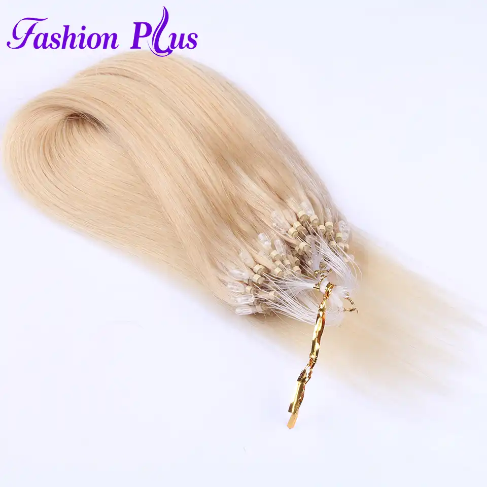 Micro Loop Ring Hair Extensions 613 Blonde Micro Bead Hair