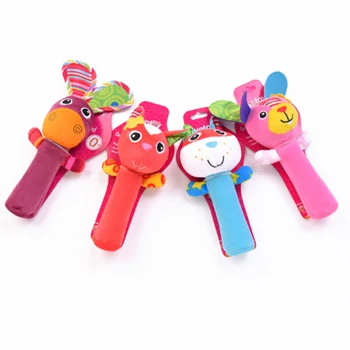 

Plush Animal Newborn Baby Early Educational Handbell Rattle Hand Baby Ring Bell Toy