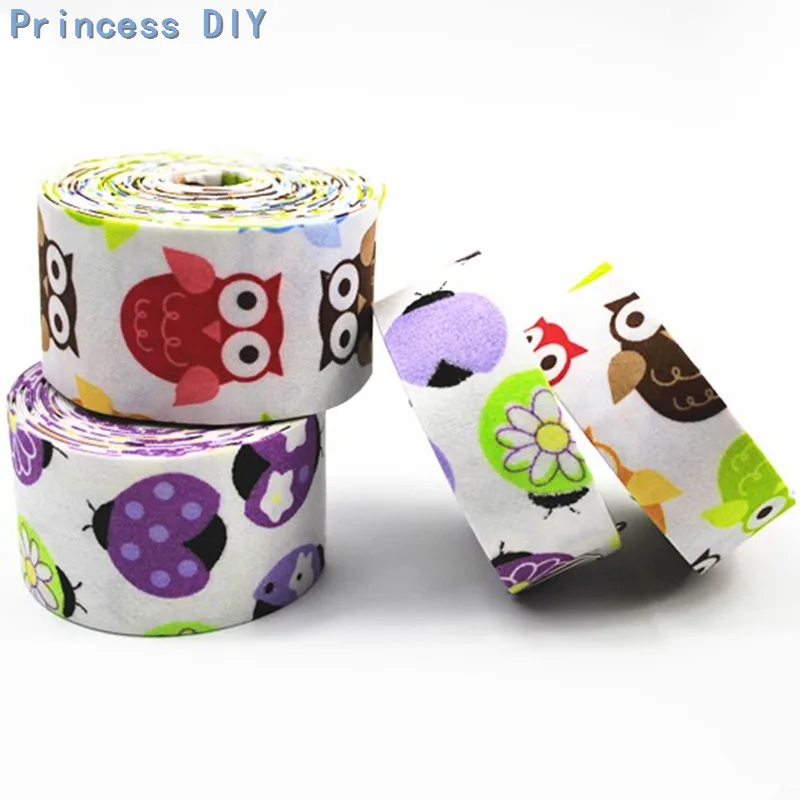 5 м/лот 25 мм 40 ткань из полиэстера искусственная печатная божья коровка слойная