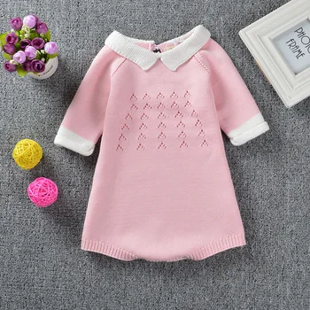 

2016 new spring clothing autumn baby girls 100% cotton Hand made Brands knit dress girl princes Free shipping 1-5 years