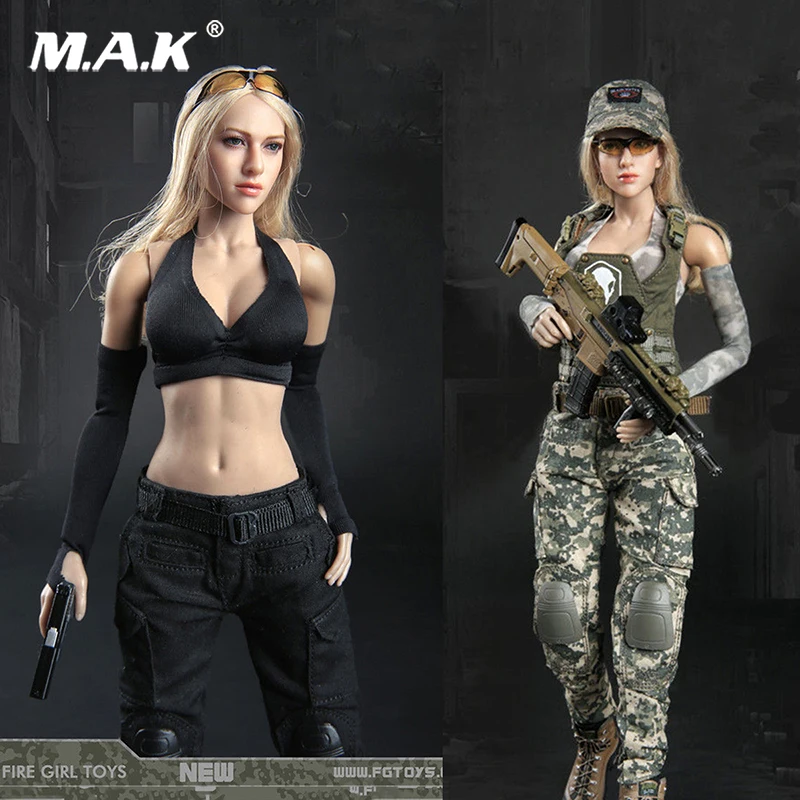 

2 colors 1/6 Female Tactical Female Shooter Dark Gunner Clothing Set Clothes Suits For 12'' PH HT TTL Body Figure