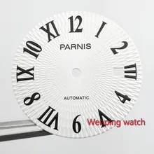Parnis 31,5 мм белые черные арабские цифры для miyota 8205,8215, 821A; mingzhu 2813 автоматическое движение P906