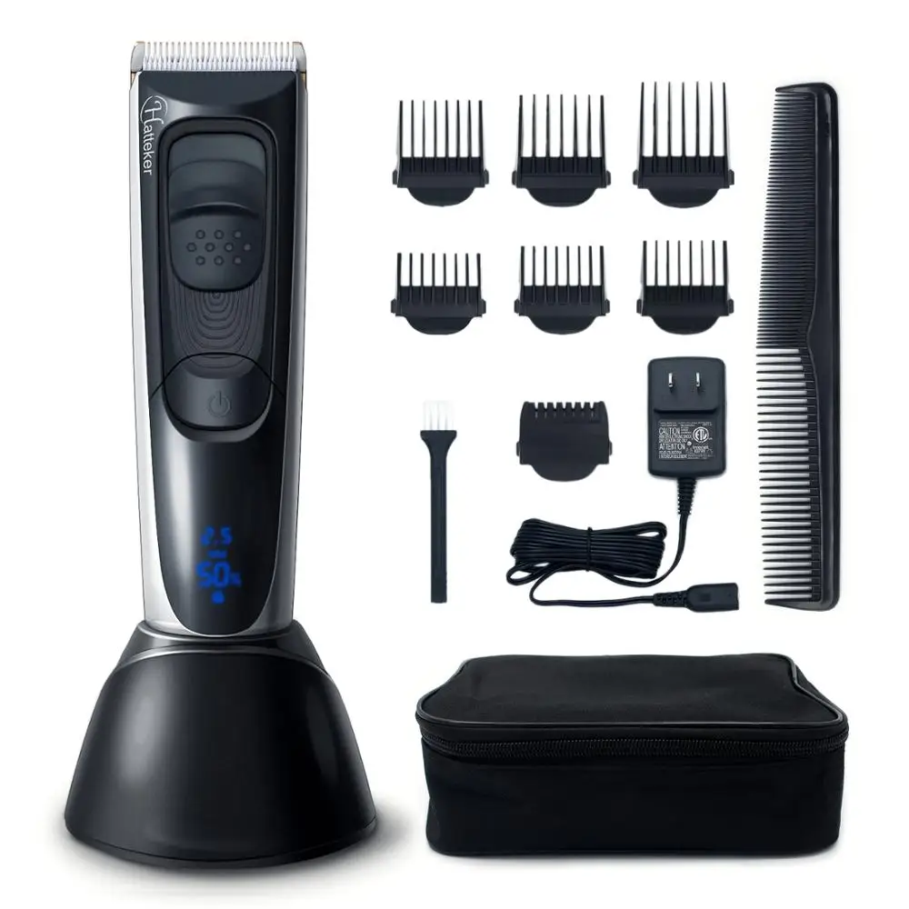 

HATTEKER Electric Hair Clipper Professional Hair Trimmer Waterproof Male Haircut Machine Fashion Gifts for Men cortapelos